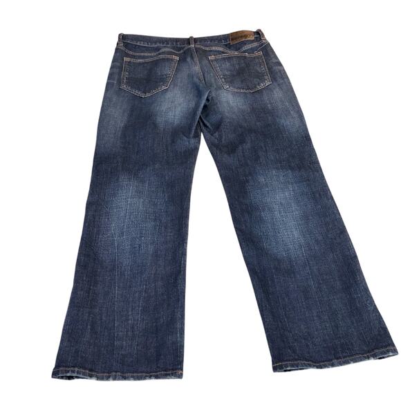 Men's Express Blake Denim Jeans Loose Fit Straight Dark Wash - Picture 2 of 16